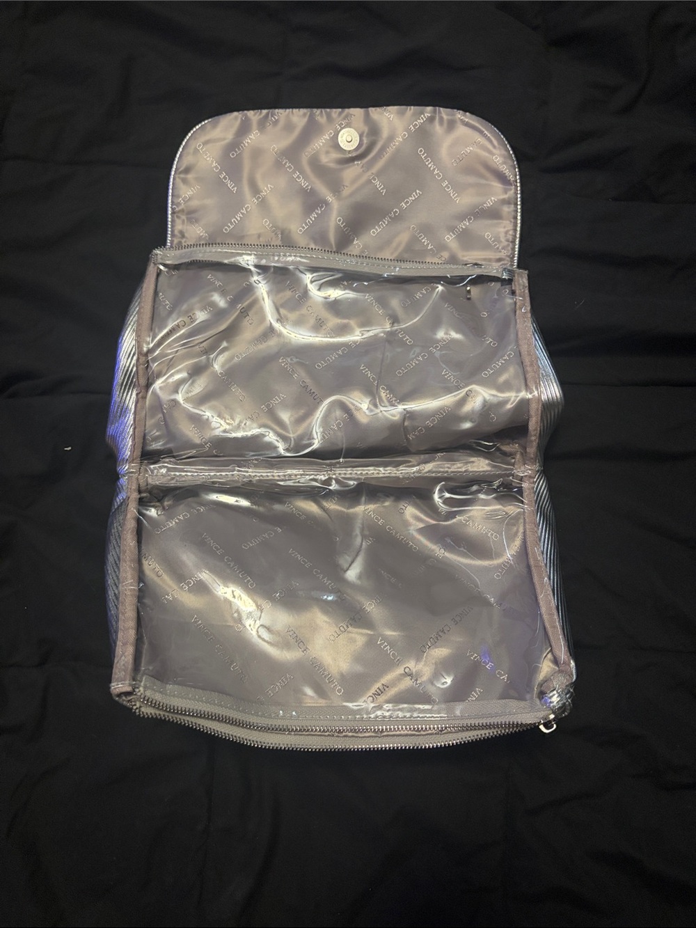 Vince Camuto Men's Iridescent Silver Toiletry Bag